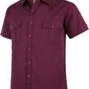 COEVALS CLUB Men's Western Plaid Pearl Snap Buttons Two Pocket Casual Short Sleeve Shirts (M)