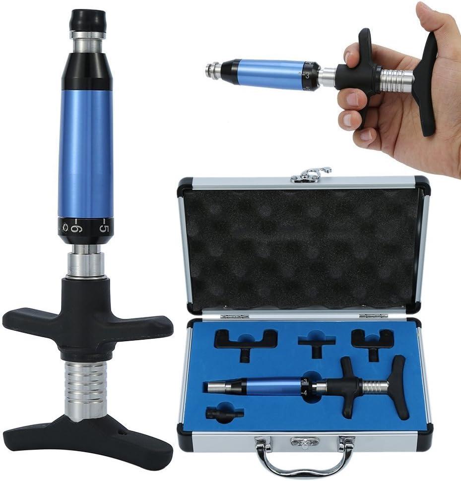 Manual Massager Chiropractic Adjusting Tool - 6 Levels Spinal Massager Portable Correction for Vertebrates, Thoracic Scoliosis, Spine Chiropractor Kit - Back Massage Body Relax (4 Head)