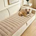 Couch Cover for Dogs Washable,Non Slip Fuzzy Durable Couch Covers for 3 Cushion Sofa Pet Friendly Sofa Cover Dog Thick Soft Slipcovers Protector Couches Mat Bed (Brown, 27.6" x 82.7"/70 x 210cm)