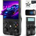 R36MAX Retro Handheld Game Console, 4.0 Inch IPS HD Screen Portable Retro Gaming Console, 1.5GHz CPU Support 30+ Emulator Console Video Game Console, 4000mAh Battery (64GB Black)