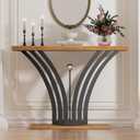 42.5 Inch Entryway Table, Industrial Console Tables Behind The Couch Sofa, Narrow Wood Accent Table for Entrance, Hallway, Living Room, Foyer, V-Shaped Metal Frame, Rustic Brown