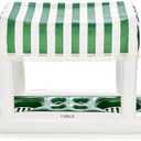 FUNBOY Giant Floating Green Cabana Stripe Drink Station, Removable Fabric Shade with Fringe, Perfect for Parties, Table-top Decorations and in-Pool Refreshments.