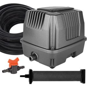 AquaMiracle All-in-One Koi Pond Aerator for Outdoor Ponds, Pond Air Pump Pond Aeration System with Self-Sinking Airline Flow Control Rubber Air Diffuser