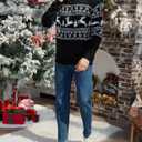 MyFav Men's Ugly Christmas Sweater Holiday Party Knitted Pullover Xmas Sweater (Medium)