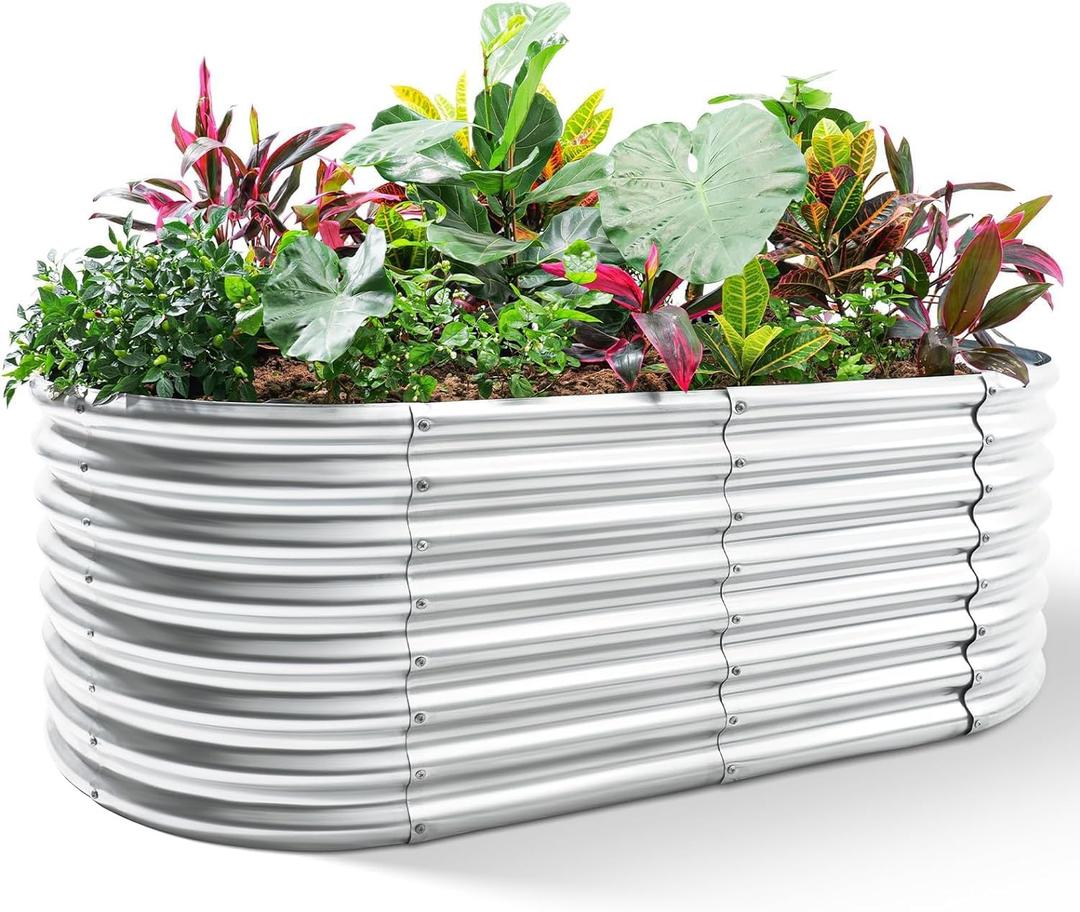 galvanized raised garden bed 6x3x3 ft