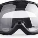 Adjustable Motorcycle Goggles, Lightweight, Black Frame+Clear Lens, Unisex