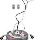 WOJET 18 Pressure Washer Surface Cleaner with 4 Wheels & Dual Handles, 4500PSI Surface Cleaner Attachment for Pressure Washer for Concrete Driveway Sidewalk Deck Patio Cleaning, 3/8'' Quick Connect