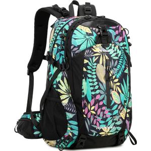 FENGDONG 40L Waterproof Lightweight Outdoor Daypack Hiking,Camping,Travel Backpack for Men Women Leaf