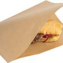 Restaurantware Bag Tek 10" x 9" Double Open Bags 100 Large Deli Paper Sheets - Disposable Greaseproof Brown Kraft Deli Wrap Liners For Snacks Cookies And More