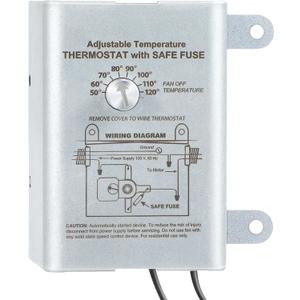 Saillong Attic Fan Thermostat Control, Replacement Thermostat with Adjustable Temperature Dial, Programmable for Exhaust Fan, Greenhouse, Cooling System (1 Pack, Silver)