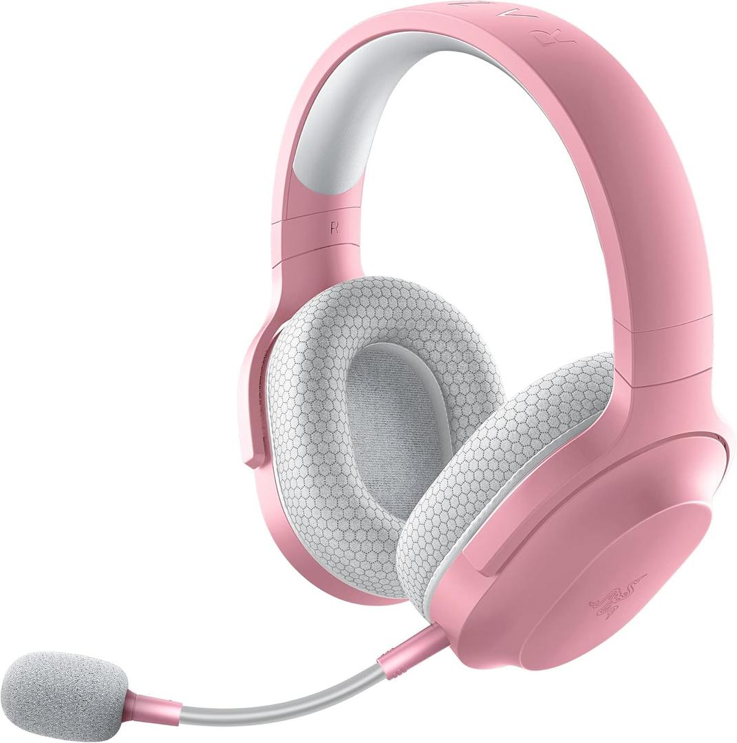 Razer Barracuda X Wireless Gaming & Mobile Headset (PC, PlayStation, Switch, Android, iOS): 2.4GHz Wireless + Bluetooth - Lightweight - 40mm Drivers - Detachable Mic - 50 Hr Battery - Quartz Pink