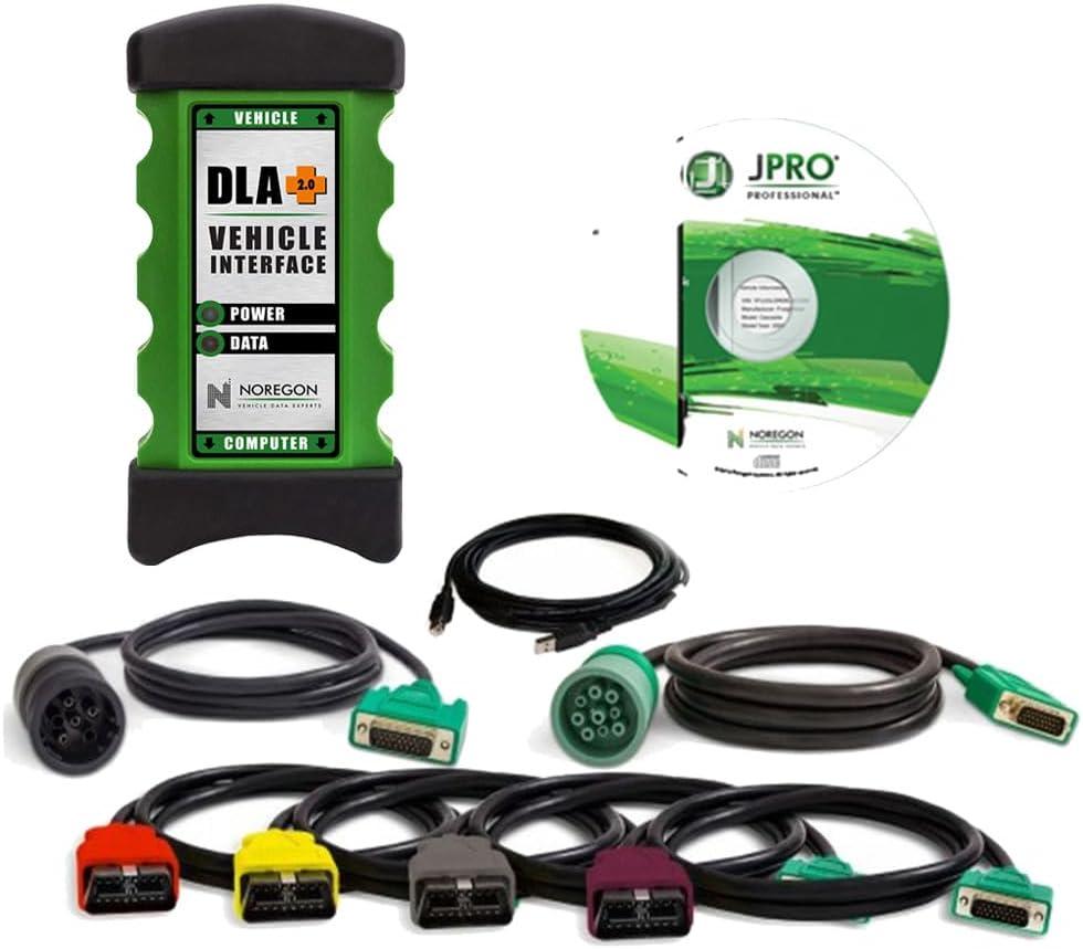 Heavy Duty Truck Scanner for Noregon DLA+ 2.0 Adapter Kit for JPRO, Diesel Scanner Diagnostic Tool with 2025 V3.1 Software, Fleet Maintenance Must (2025 V3.1 Help Remote Install)