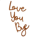 Love You Bye Wood Sign Above Door Bye Love You Hanging Wooden Script Signs Home Wall Decor Living Room Valentine's Decorations Love and Warmth Family Sign with Glue Point (Gold)