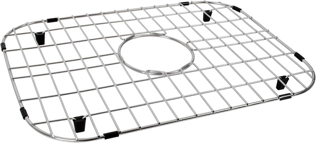 LQS Sink Grid and Sink Bottom Grid, Sink Protector for Kitchen Sinks Stainless Steel 19 1/16" x 13 3/4" with Center Drain Hole for Single Bowl Kitchen Sinks