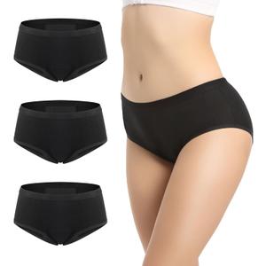 Leakproof Period Underwear for Women  Absorbent Panties for Menstrual Postpartum Breathable, 3 Pack S