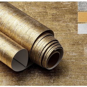 Very Berry Sticker Gold Peel and Stick Wallpaper (15.7" x 78") Metallic Contact Paper for Luxury Home Decor Furniture & Walls, Renter Friendly, Self-Adhesive, Waterproof Vinyl