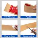COUKIU Flexible Rubber Baseboard Molding Trim, 4 Inch x 40 Feet Self-Adhesive Vinyl Wall Base Cove Base, Peel and Stick Wall Base Moulding Trim(S100, Natural Wood Grain)