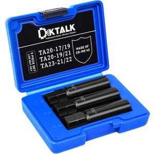 10 Spline Lug Nut Key Set, Thick Wall Spline Socket Set for Wheel Lug Nuts Removal, TA20-17/19, TA20-19/21, TA23-21/22,CR-MO (3 Piece Set)