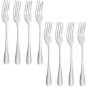 8 Pcs Dinner Forks Set, Food Grade Stainless Steel Silverware Forks, Metal Fork, Flatware Dessert Fork for Home, Kitchen or Restaurant, Mirror Polished, Dishwasher Safe, 7.3 Inches