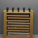 Bamboo Wall Mount Drying Rack for Laundry  Collapsible Foldable Clothes Dryer with 8 Arms & 5 Hooks, Space-Saving Laundry Hanger Dryer Rack, 20 Inch, 80 lb Capacity (Natural)