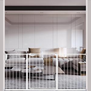 DEARBB Triple Lock Baby Gate for Stairs Doorways and House 31" to 86" Extra Wide Pressure Mounted Easy Walk Through Auto Close Safety Pet Gate White 49.21-67.32"