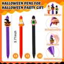 Yexiya 24 Sets Halloween Ballpoint Pens Bulk Halloween Appreciation Gifts for Coworker Pumpkin Candy Eyeball Ballpoint Pens with Bookmarks for Party Favors School Rewards Gift Exchange Office