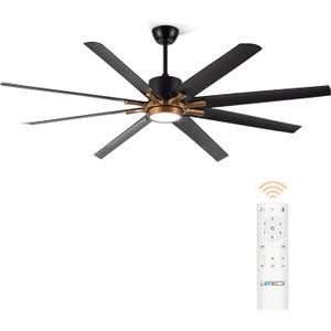 Ceiling Fan with Light, 72 Inch Ceiling Fan with Light and Remote, Reversible, for Living Room & Bedroom