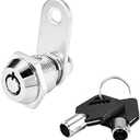 Tubular Cam Lock with Keys, Keyed Alike Chrome Finish Cabinet Drawer Locks, 7/ 8" Cylinder fit for RV Cupboard Drawer, Silver