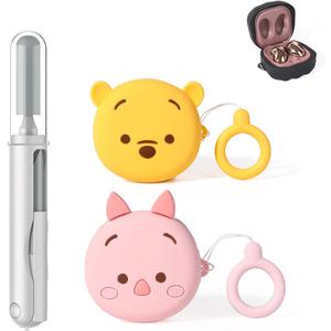 (2Pack + Cleaning Pen) XMBYGY Silicone Case for Galaxy Buds FE (2023) / Buds2 Pro (2022) / Buds 2 (2021) / Buds Pro (2021) / Buds Live (2020) Protective Cover with 3 in 1 Cleaning Brush Pen Tools