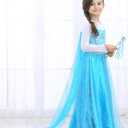 Girls Princess Elsa Dress Costume - Halloween Birthday Party Dress Up for Toddler Girl Kids 3t 4t 5t 6t 7t 8t