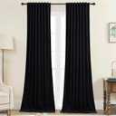 StangH Black Velvet Curtains 90 inches Long, Thermal Insulated Light Blocking Window Drapes Ensure Privacy & Comfort Panels for Bedroom Living Room Home Theater, W42 x L90, 2 Panels