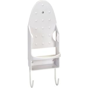 Wall Mount Iron and Ironing Board Organizer Laundry Room Storage Fits Smaller Irons Easy Assembly White (1 Pack)