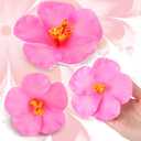 Hotop 24 Pcs Artificial Hibiscus Flowers Pink Hawaiian Fake Flowers Faux Tropical Hibiscus Decoration for Luau Summer Party Decor DIY Crafts Cake Favors Supplies Table Centerpieces