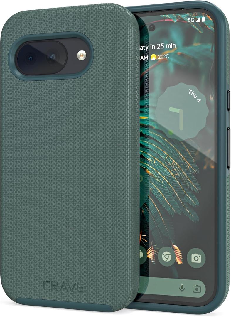 Crave for Google Pixel 9a Case, Shockproof Protection Dual Layer Case for Google Pixel 9a (6.3 inch) - Forest Green