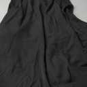 chouyatou Women's Elegant High Waisted Side Slit Irregular Bohemian Maxi Skirt with Pockets (Black)