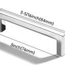 khtumeware 10 Pack 3 inch(76mm) Hole Center Polished Chrome Cabinet Pulls Solid Heavy-Duty Square Cabinet Handles Drawer Pulls Kitchen Cabinet Hardware Kitchen Handle