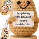 Tiny Potato - Positive Crochet with 30 Swappable Affirmation Cards | Small Gifts for Women, Teen Girls, for Birthday, Mental Health, Friendship, Emotional Support | Mothers Day Present Idea for Women