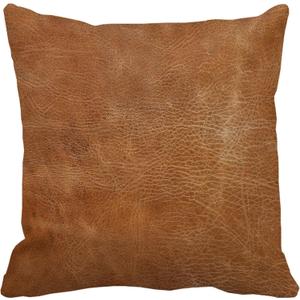 Brown Leather Print 18x18 Inch Throw Pillow Cover, Western Southwestern Decorative Faux Cowhide Cowskin Cushion Case, Rustic Farmhouse Soft Pillowcase for Home Room Bed Couch Decor