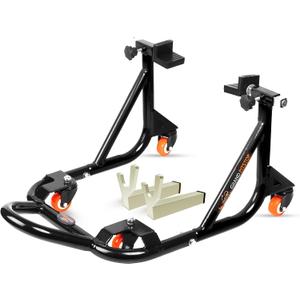 Grand Pitstop Universal Adjustable Rear Paddock Stand for Motorcycle with Swingarm Rest (360 Dismantable, Black, Motorcycle Weight Up to 500 lbs/ 226 Kgs)