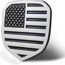 Zhizhong Front Grille Emblem, American Flag Badge Compatible with 2013-2018 RAM 1500 2500 3500 (Silver)