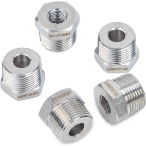 LTWFITTING Bar Production Stainless Steel 316 Pipe Hex Bushing Reducer Fittings 3/4" Male x 1/4" Female NPT Fuel Water Boat (Pack of 5) LTWFITTING Bar Production Stainless Steel 316 Pipe Hex Bushing Reducer Fittings 3/4" Male x 1/4" Female NPT Fuel Water Boat (Pack of 5)