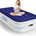 Sebor Air Mattress Twin with Built-in Pump 18", Comfortable Self-Inflating Air Mattress with High-Speed Pump, Durable Blow Up Mattress Twin with Storage Bag for Guests, Camping, Travel (Blue)