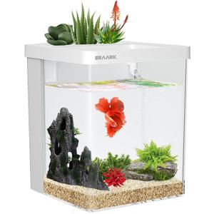 Smart Betta Fish Tank 1.5 Gallon Aquarium (White)