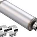 5 Inch Exhaust Muffler with Clamp, 5" Inlet/Outlet 30" Overall Length Resonator, Stainless Steel Straight Through Design Performance Muffler with Clamp, 1 PC
