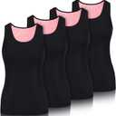 Neer Womens Fleece Lined Underwear Tops Warm Cami Tank Top Cotton Thermal Underwear for Women Sleeveless Camisole Base Layer (Black)