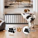Short Dog Gate,18"-45" Adjustable Extra Wide Metal Short Dog Gate to Step Over, 24" Tall Small Pet Gate with 3 Extension Kits