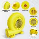 Bounce House Blower, 380W 0.51HP Powerful Inflatable Blower Portable Air Blower for Inflatables, Bouncy Castle, Jumper, Water Slide, Bounce House, Leaf Blower Corded
