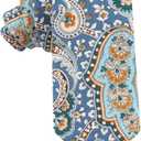 AUSCUFFLINKS Paisley Skinny Ties | Cotton Pocket Squares Bow Ties & Neckties | Wedding Ties (Blue)