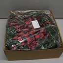 Zhemobang Real Touch Norfolk Pine Christmas Wreath 24IN Soft, Lifelike Artificial Pine Wreath for Indoor & Outdoor Holiday Decoration, Durable and Reusable for Front Door, Wall, and Fireplace (Red Berry)