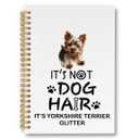 laveliabel Yorkie Gifts Spiral Notebook, Dog Gifts for Women Journal, It's Not Dog Hair It's Yorkshire Terrier Glitter College Ruled Spiral Notebook for School Office Supplies, 5.5x8.3 Inches